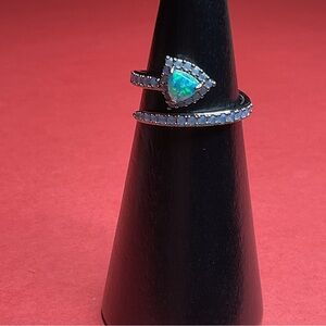 Bomb Party RBP5368 “The Arrow of Love” LG Fire Opal on Hematite Size 7 Ring NWT